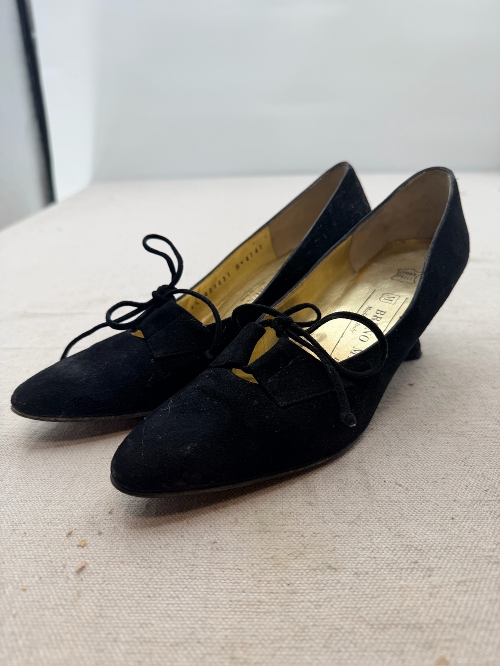 Bruno Magli Leather Kitten Heels